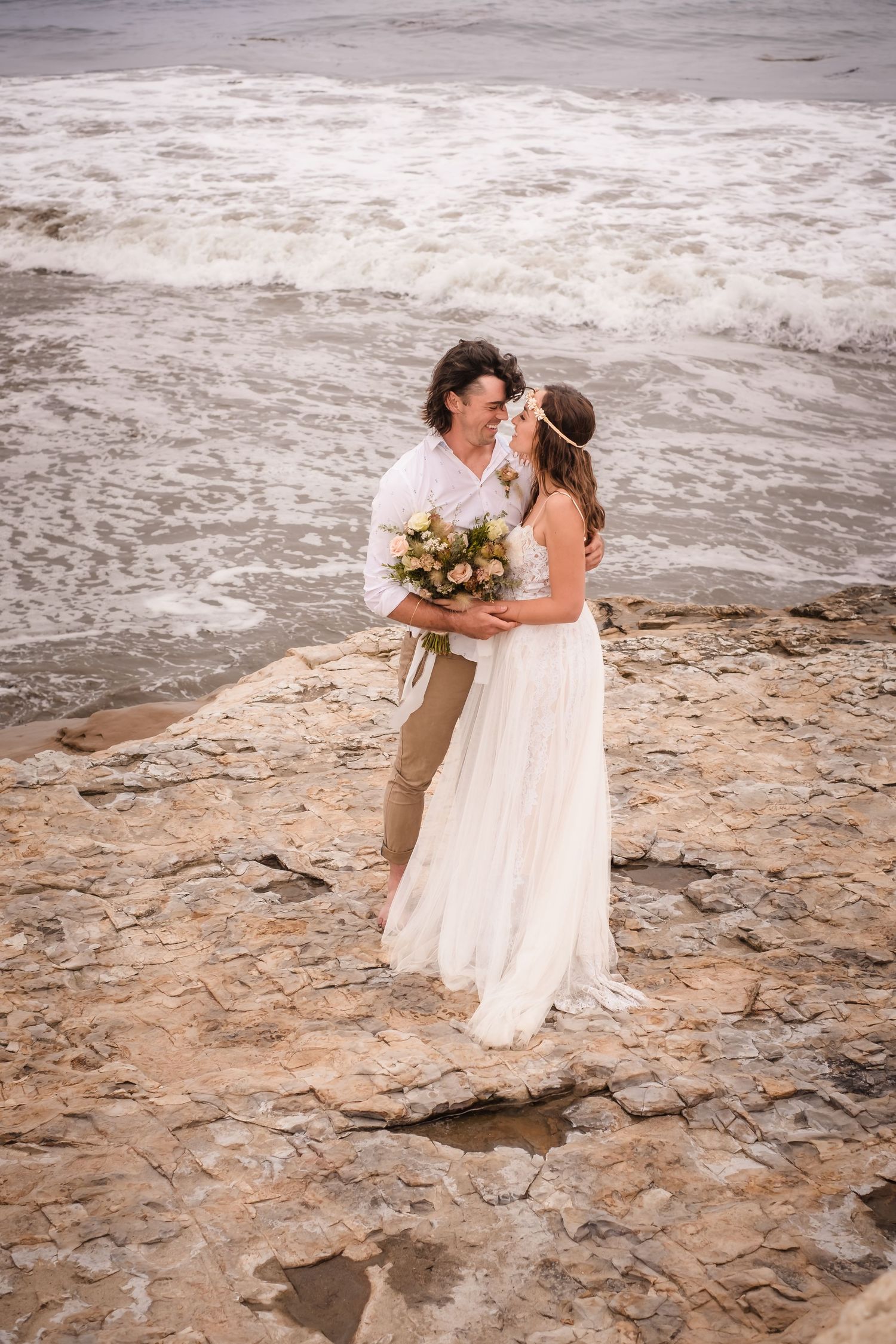 A bride and groom elopement at natural bridges state park in santa cruz California, Santa Cruz wedding photographer
