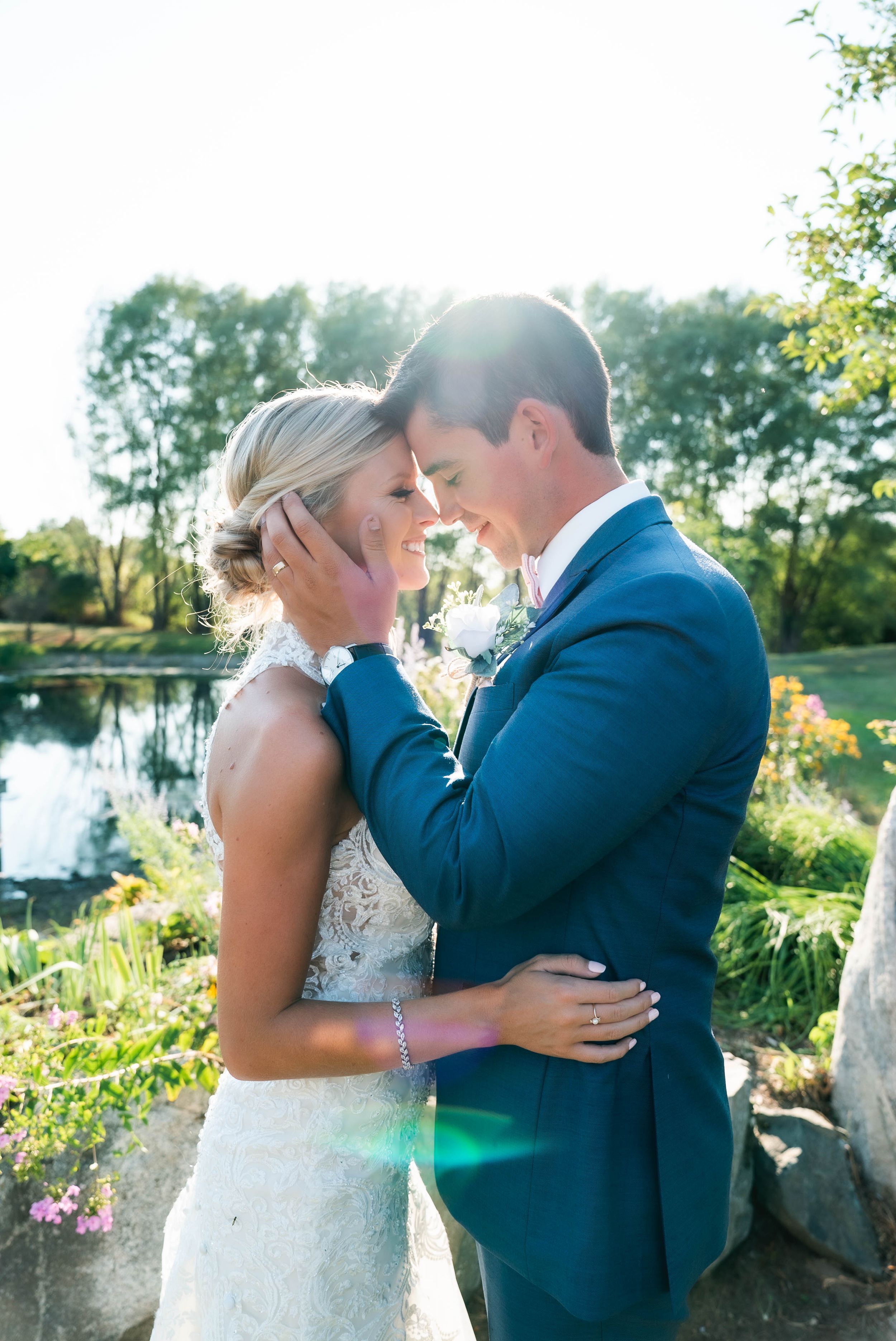 Magic Hour Portraits West Michigan Wedding Photography. Bride and Groom Wedding Poses. Intimate Portrait Photography.