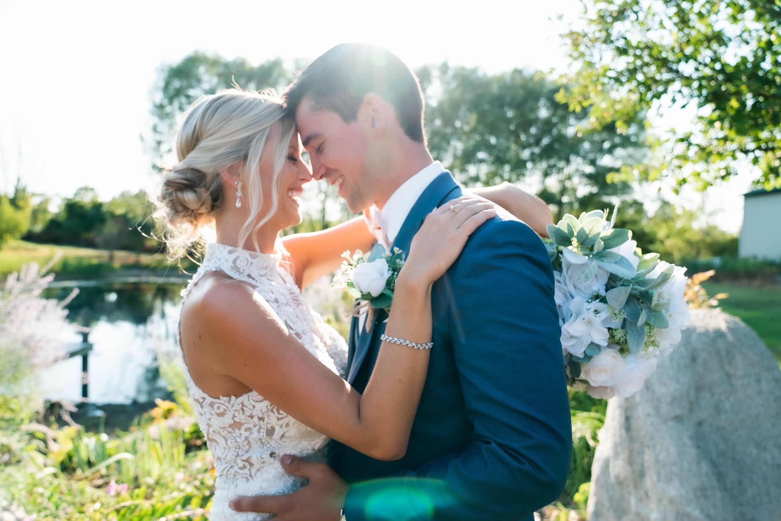 Magic Hour Portraits West Michigan Wedding Photography. Bride and Groom Wedding Poses. Intimate Portrait Photography.