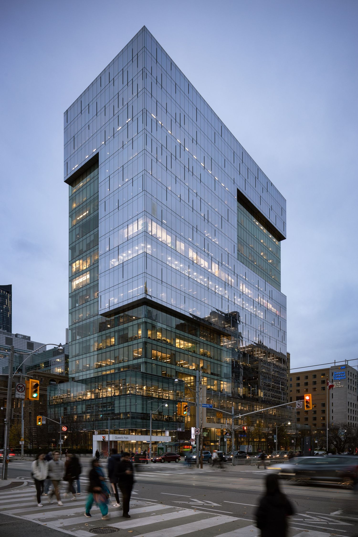 Commercial high-rise building of MaRS in downtown Toronto, Canada. Architecture Photography by Bruno Belli.