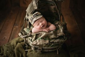 A newborn boy in military outfit. - Greenville SC newborn photographer - Easley SC newborn photographer