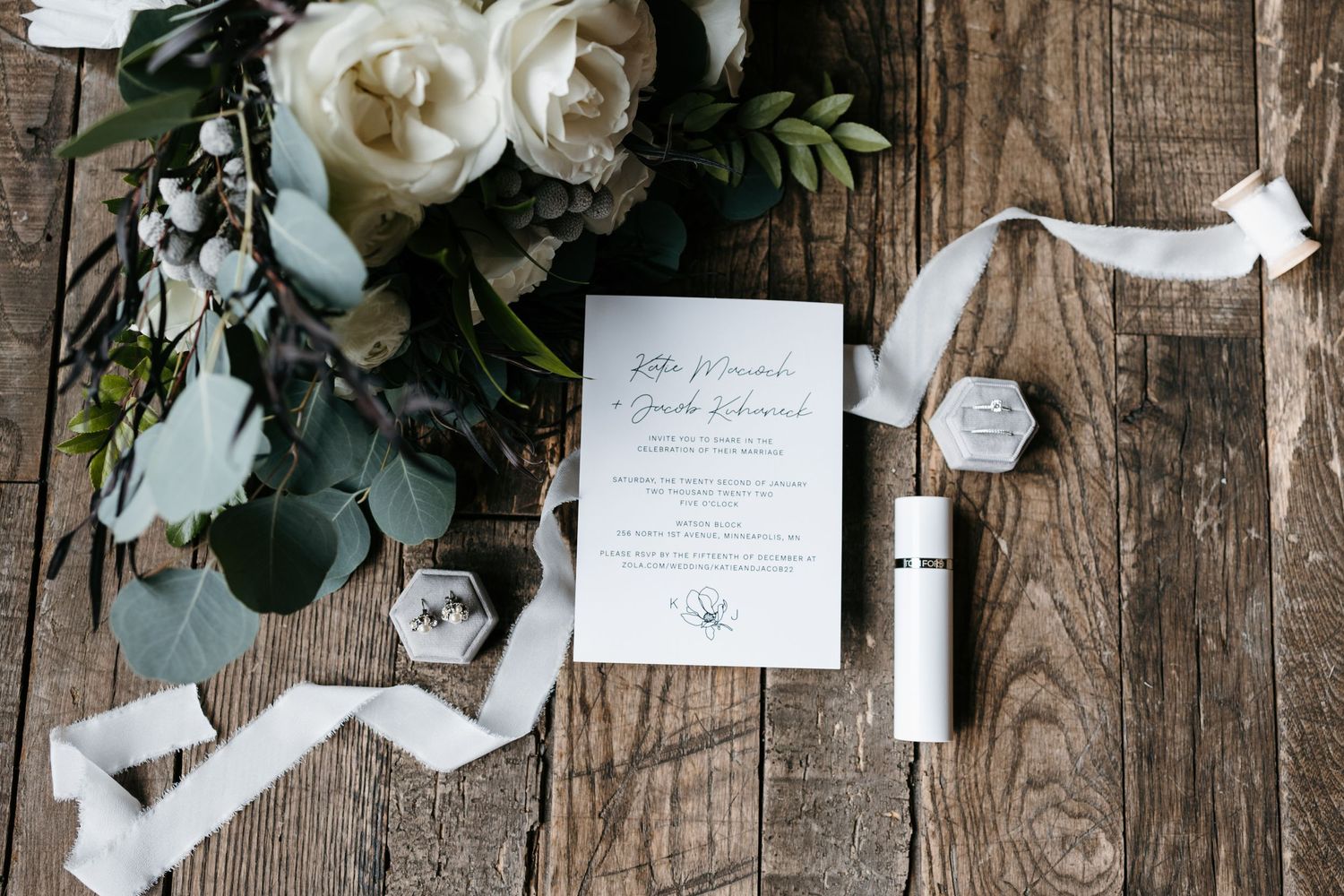 Wedding detail flat lay.