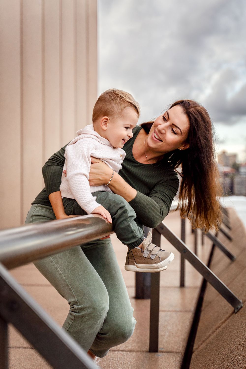 mom and son at the opera house