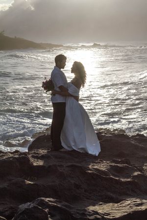 Wedding, Elopement, natural photography, couple in front of ocean sunset Dorset wedding photography