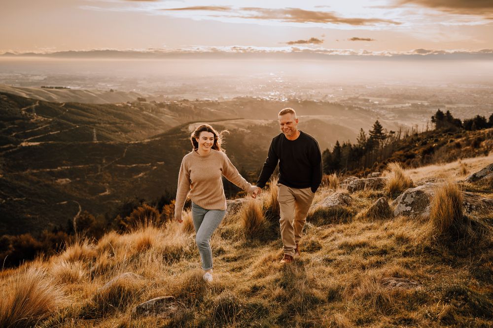 Engagement photoshoot Port Hills Christchurch Canterbury