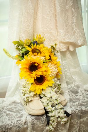 bouquet by dress