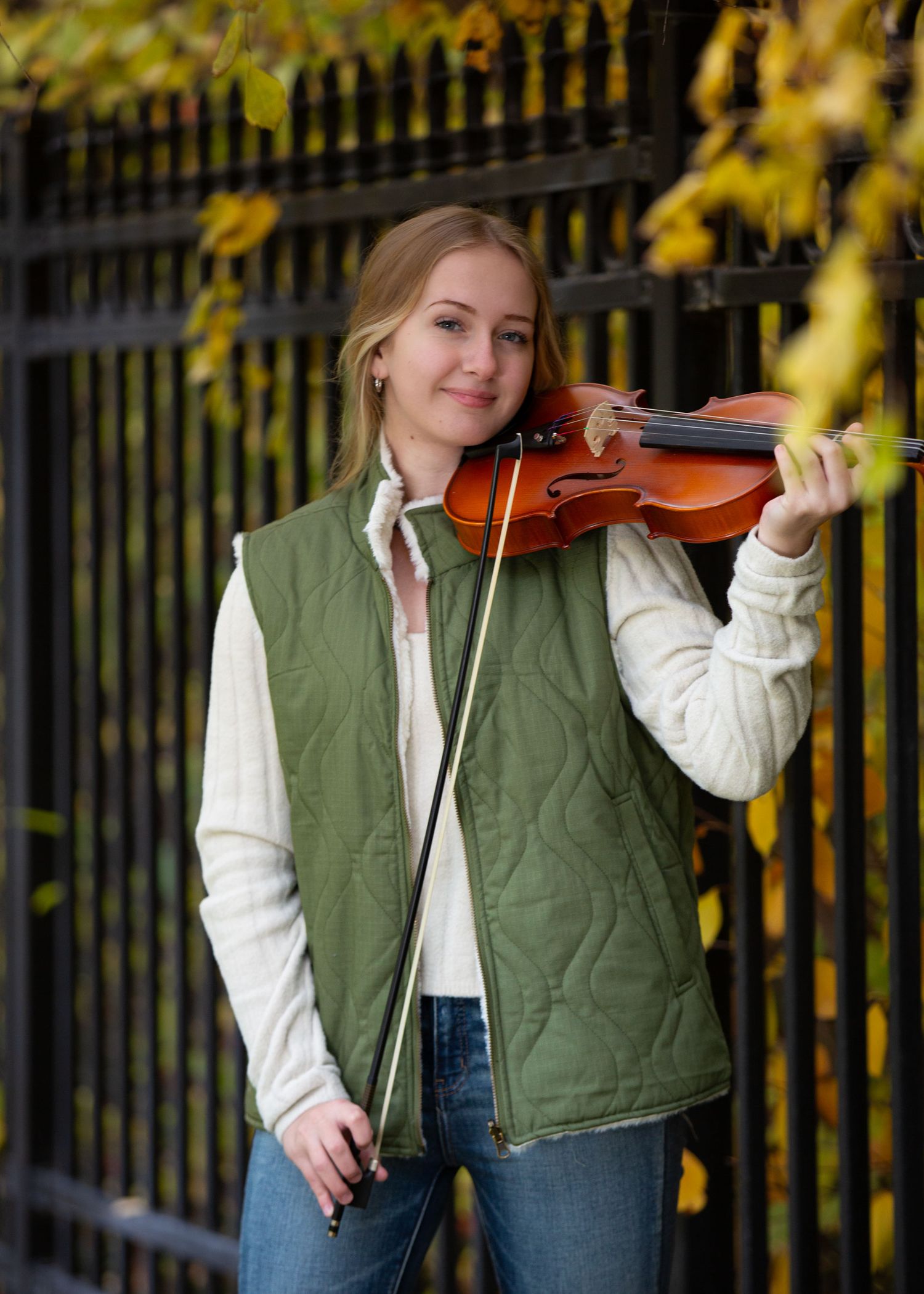 senior playing violin