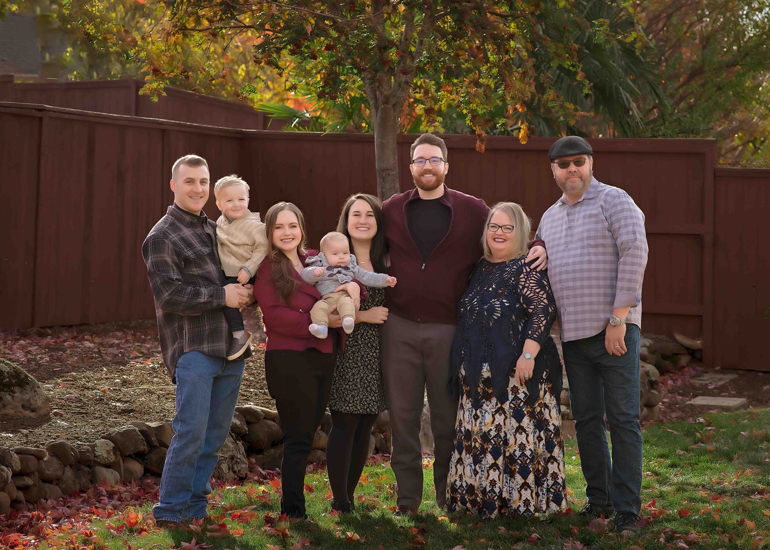 portrait of three generations of family together