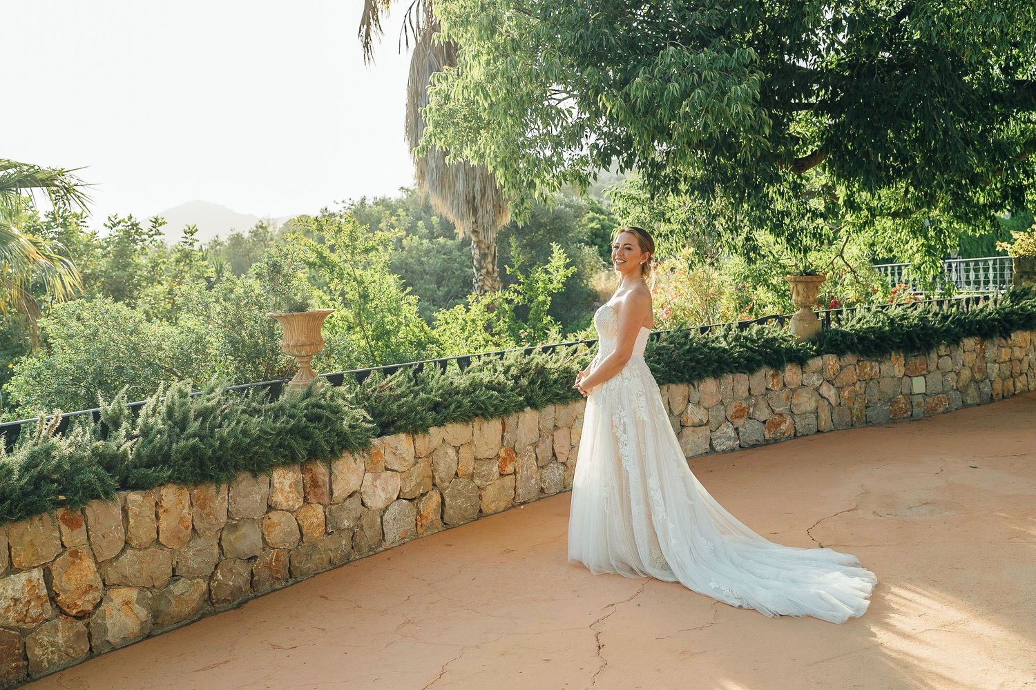 Mediterranean wedding in Mallorca, destination wedding photographer, Finca Son Termes, bride and groom