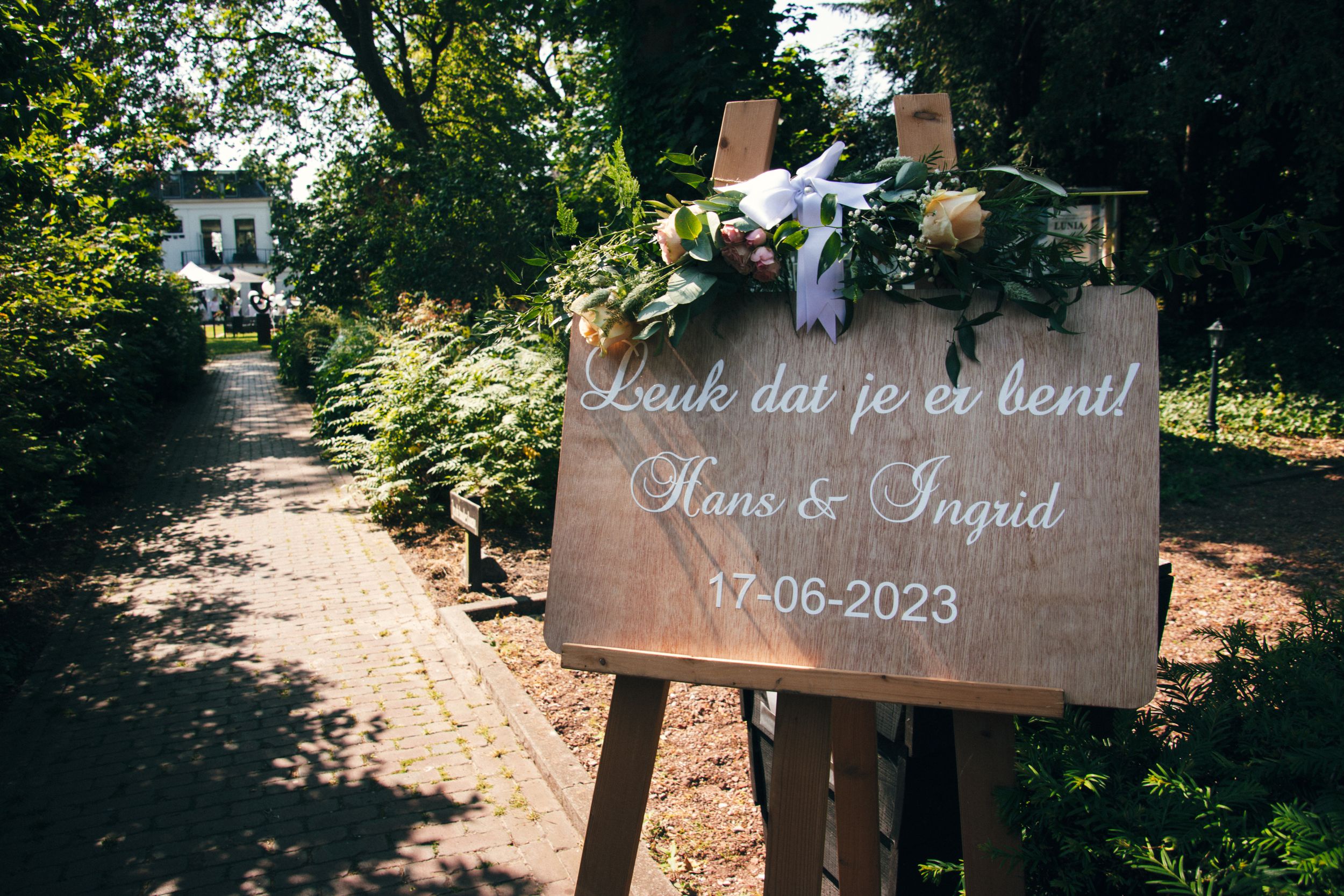welkoms bordje bruiloft