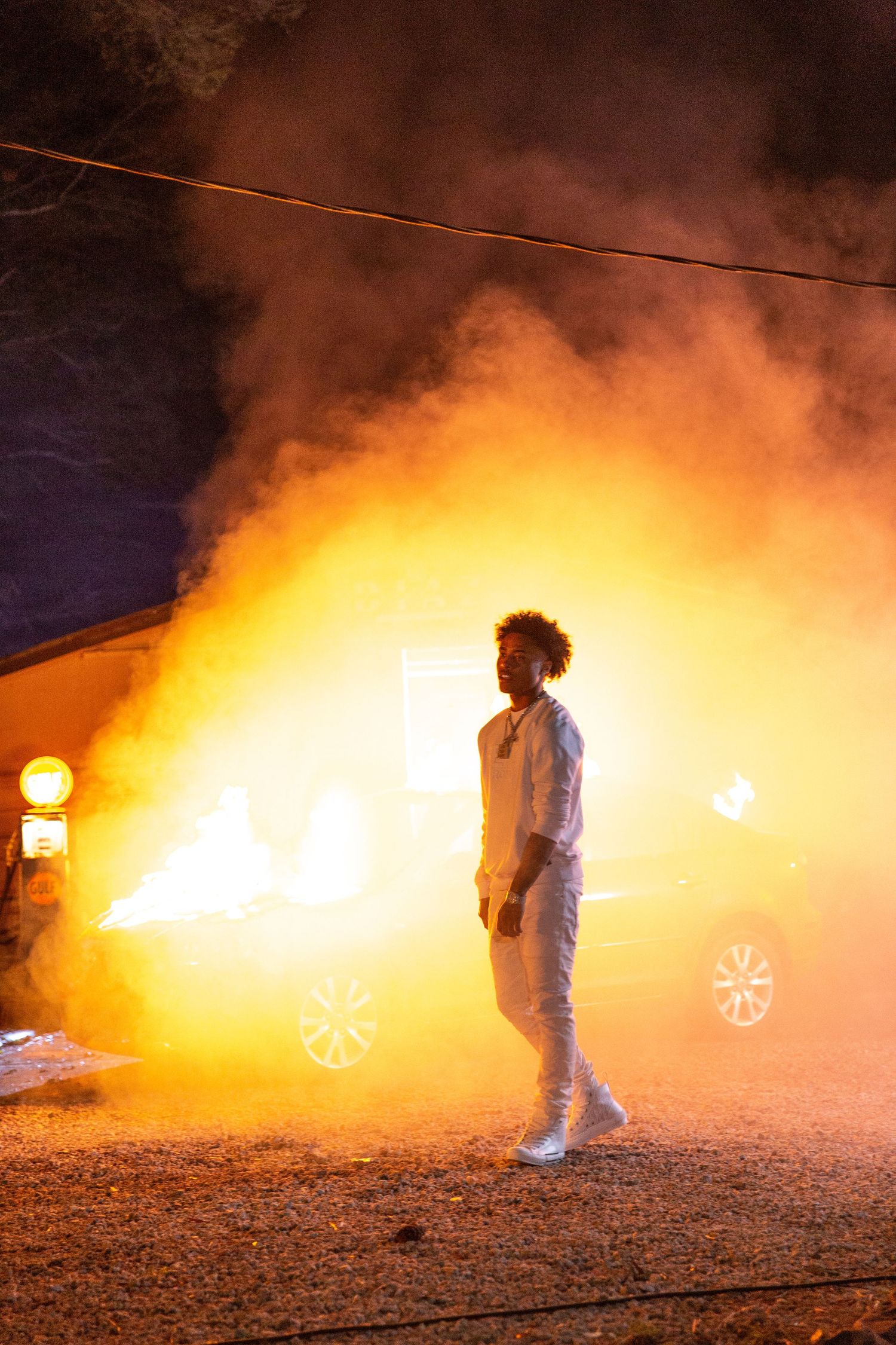 Luh Kel on set filming F Love music video.