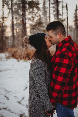Winter Couple poses