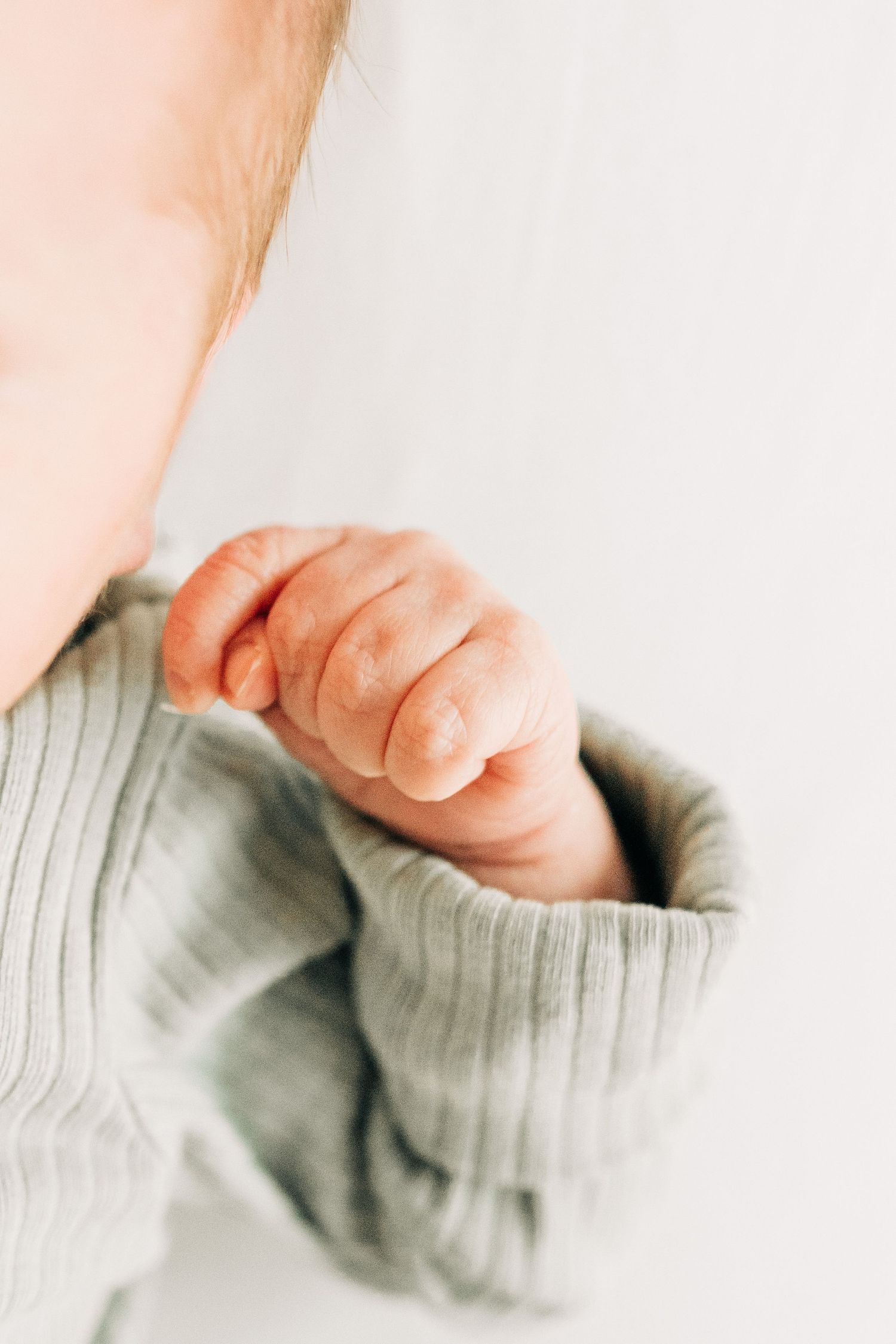 detail shot of baby during newborn session in Frisco, TX