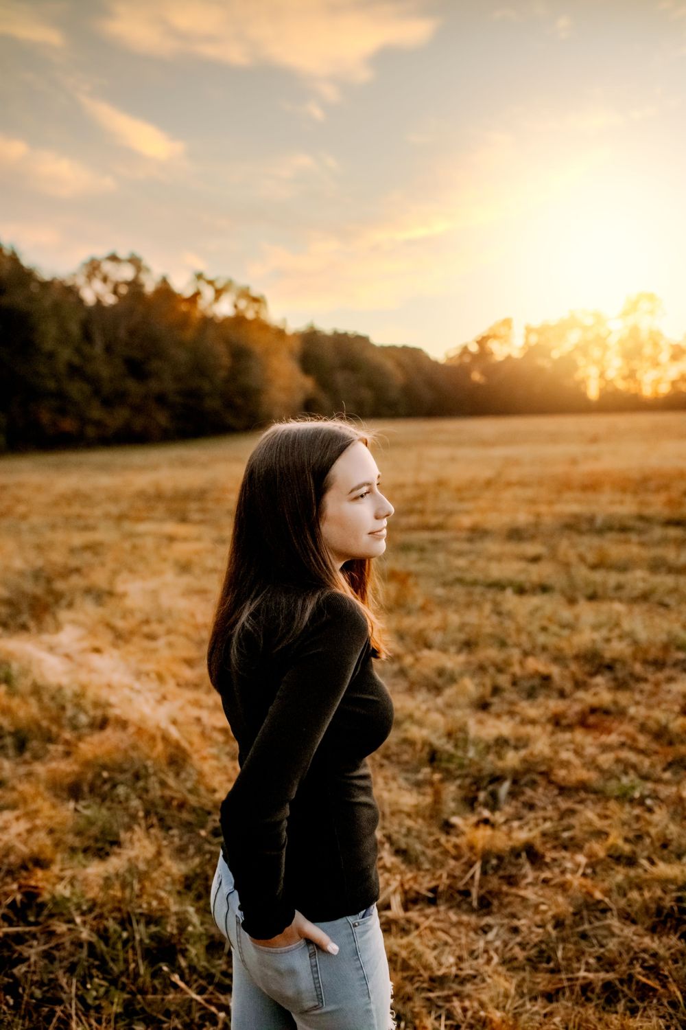 Editorial senior portraits in Mooresville NC outdoors