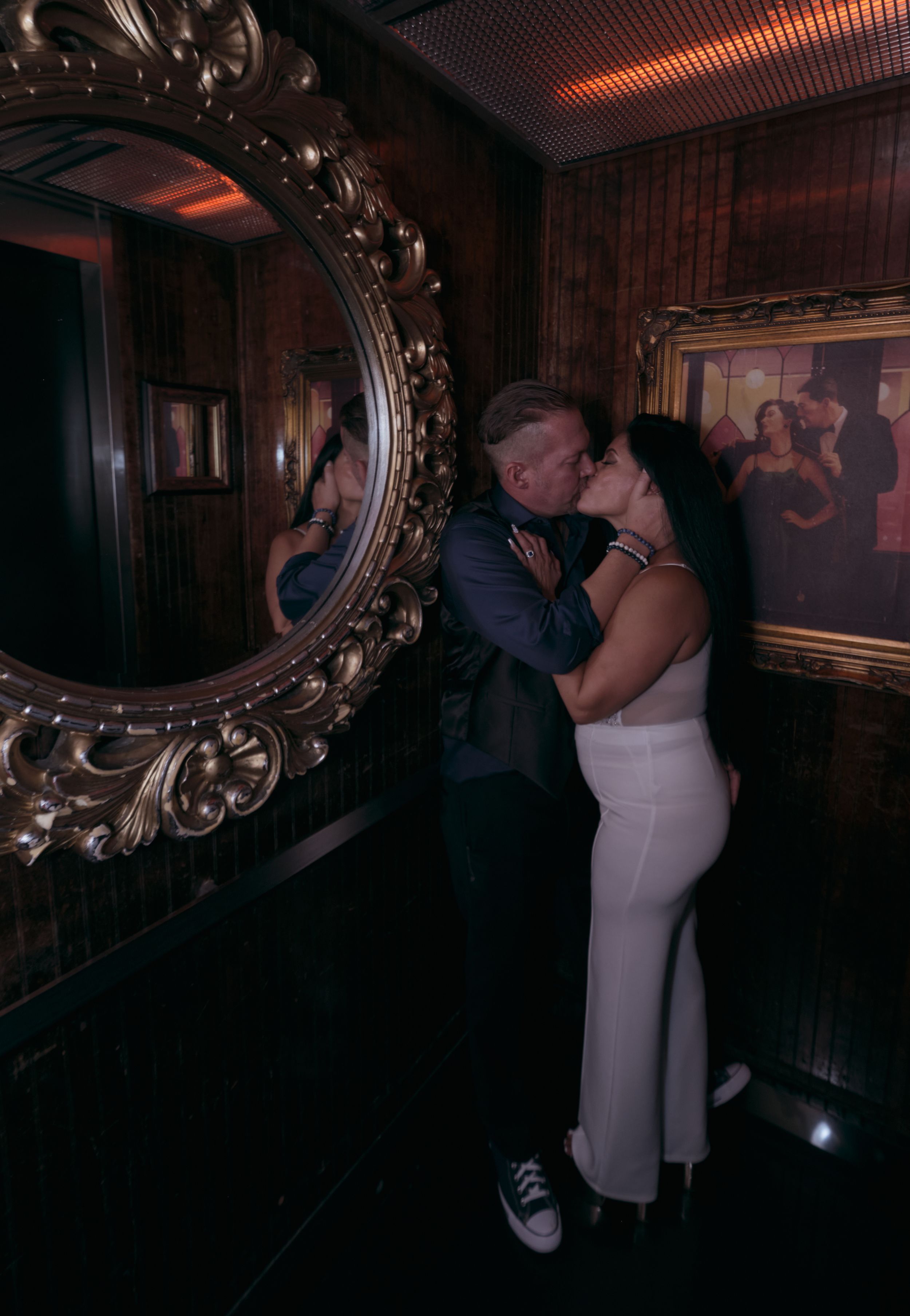 Newly wed showing their love in Las Vegas.