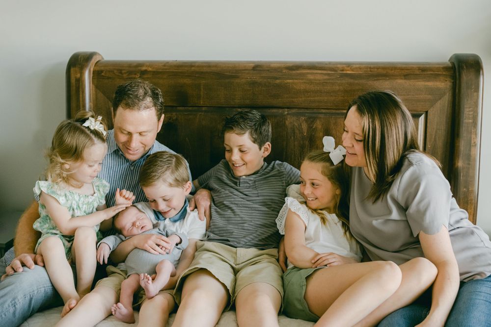 Newborn family in home photos in Salt Lake City Utah with Michelle Deppe Photography.