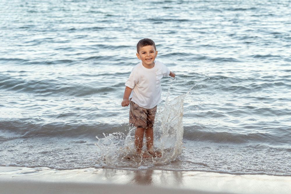 happy kid during family photography session