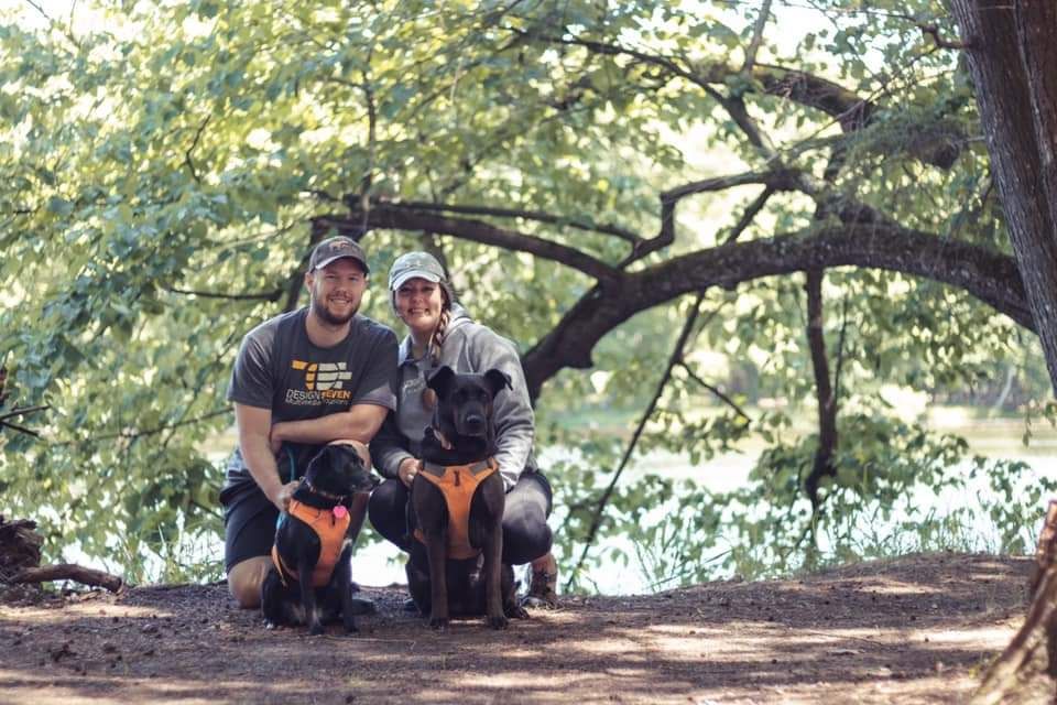 Photo of couple with dogs
