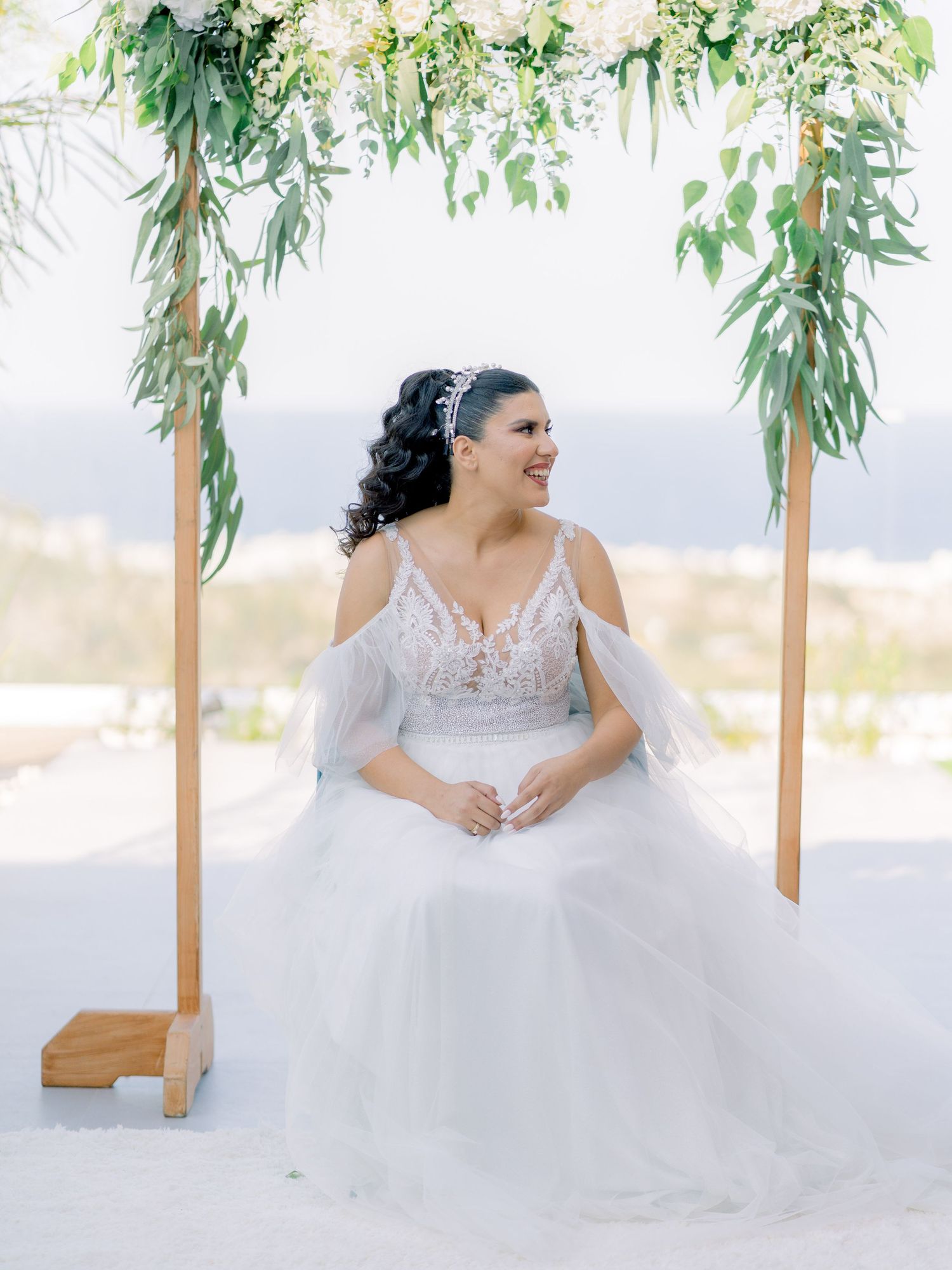 A gorgeous bride in a traditional Cypriot wedding
