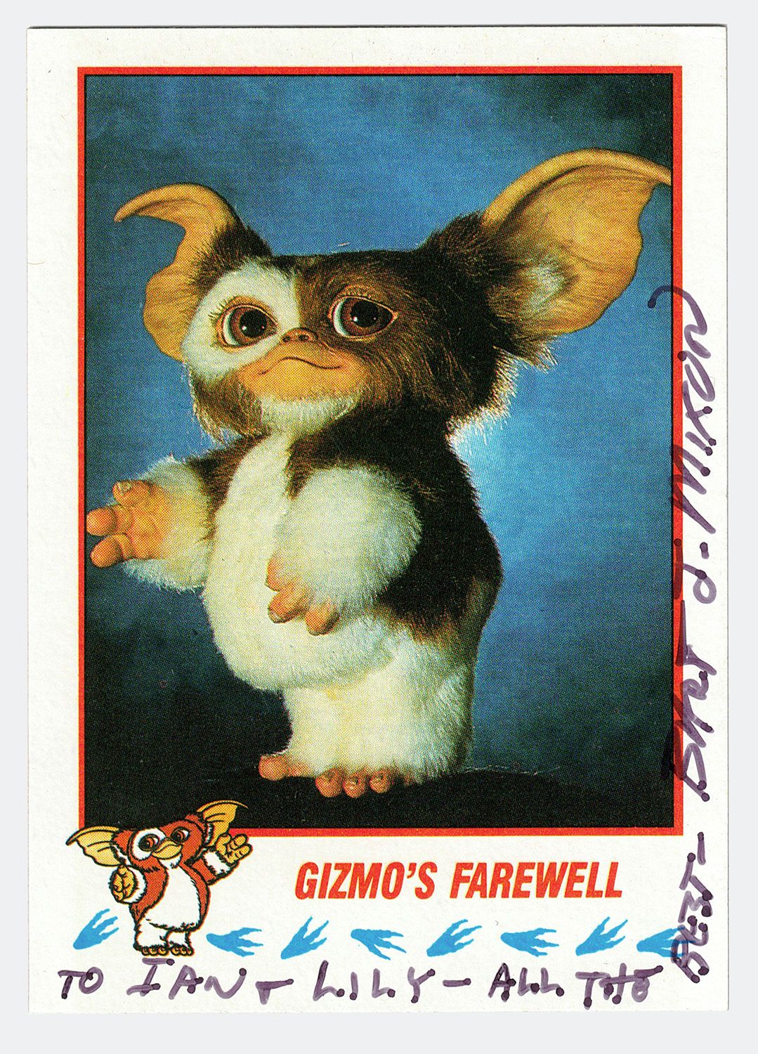 Signed Gremlins 2 movie trading card