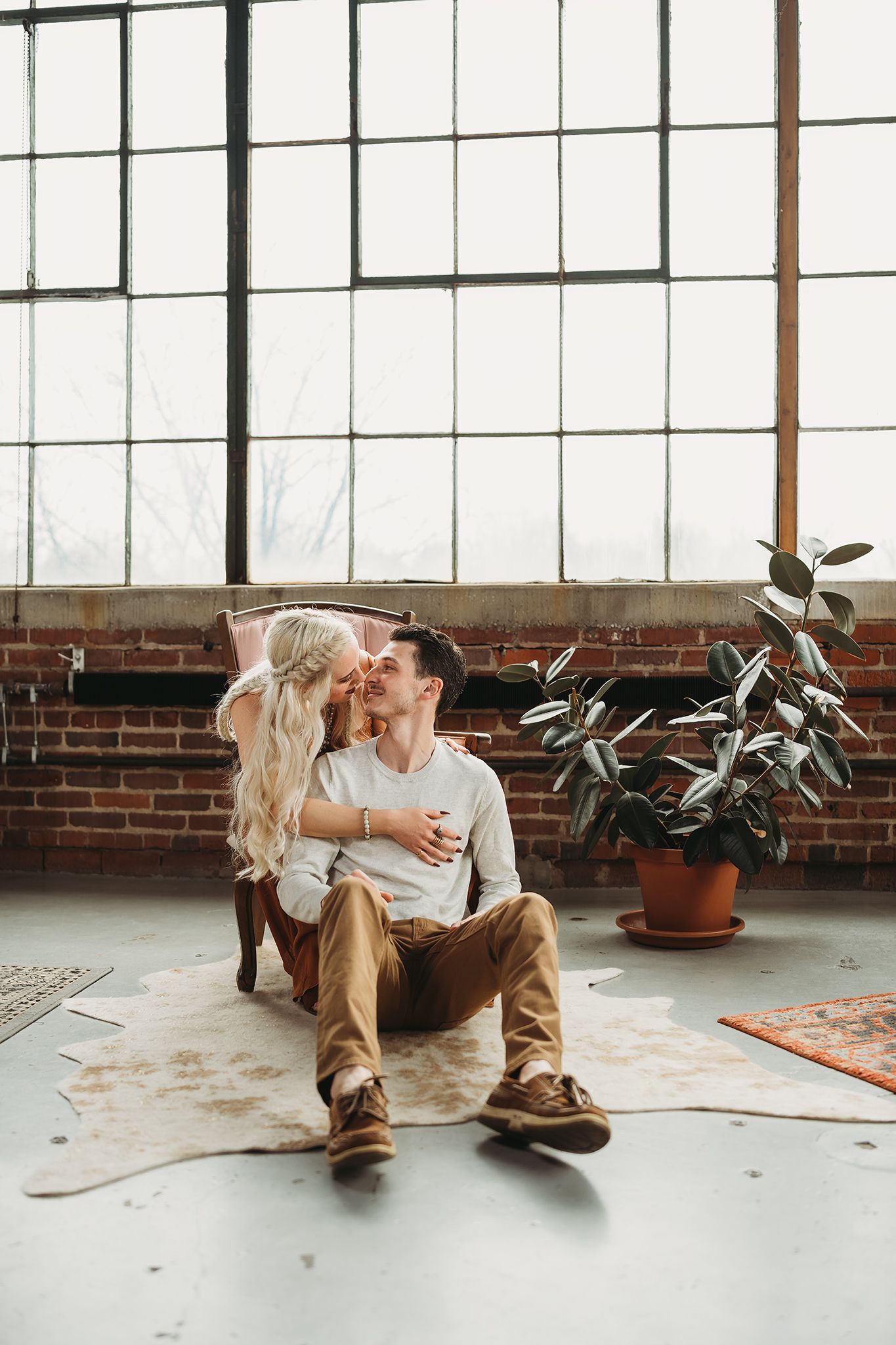 Engaged couple embracing in Akron Ohio captured by Jessica Hepp Photography