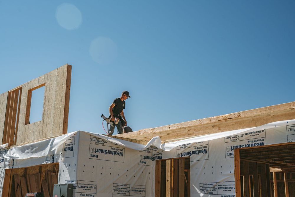 Construction worker on the roof.
