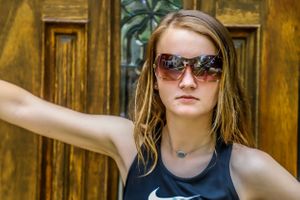 fierce in sunglasses teen portrait