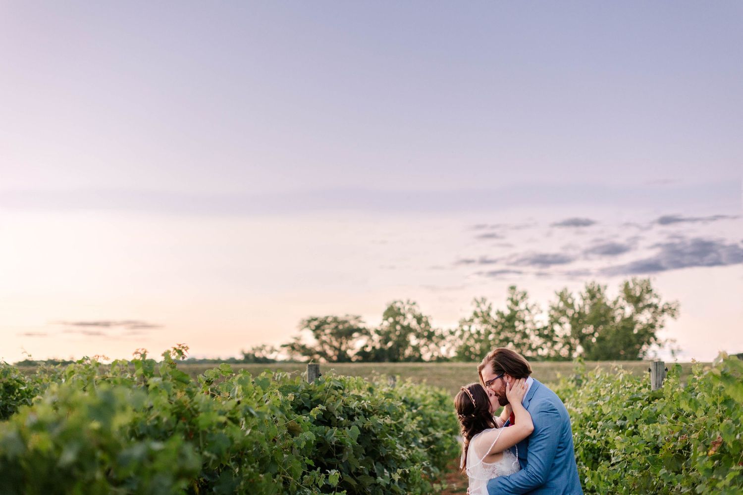 Jasper Winery sunset wedding portraits