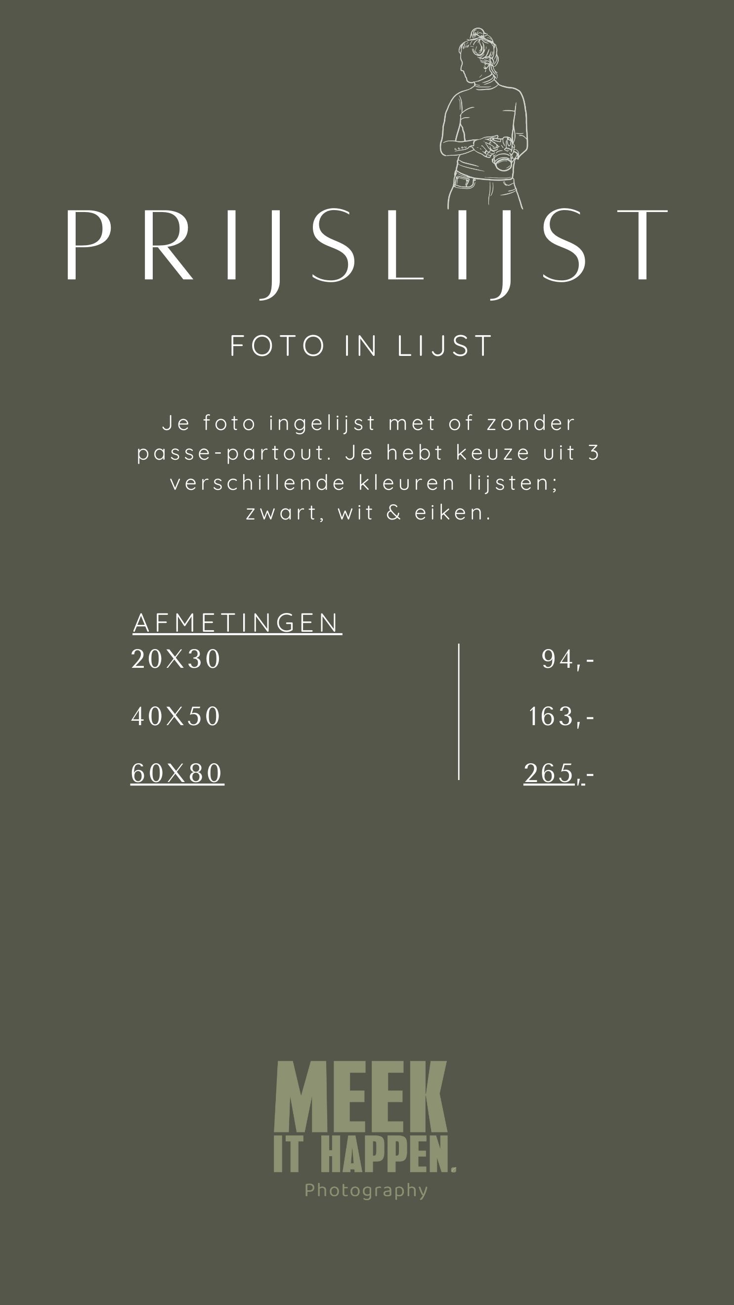 Prijlijst portret studio in Eindhoven