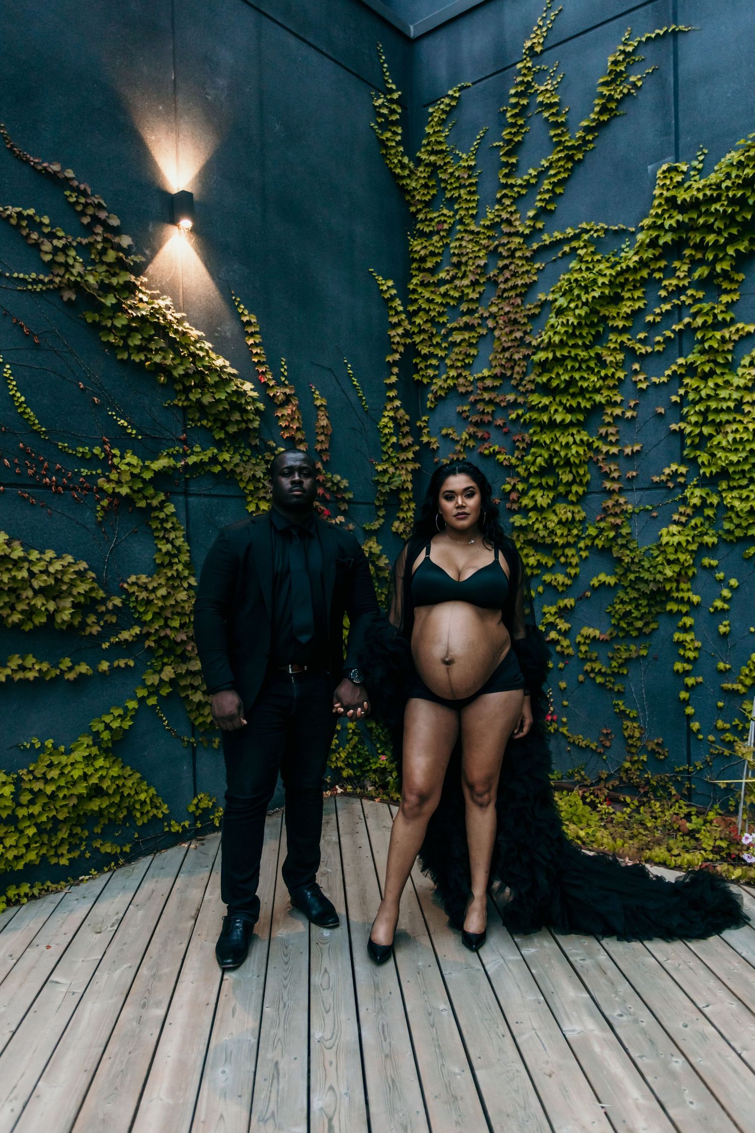 Moody Maternity Photo, Dark Night Maternity Photoshoot