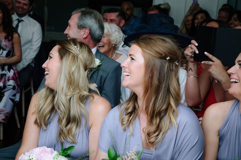 bridesmaids smiling