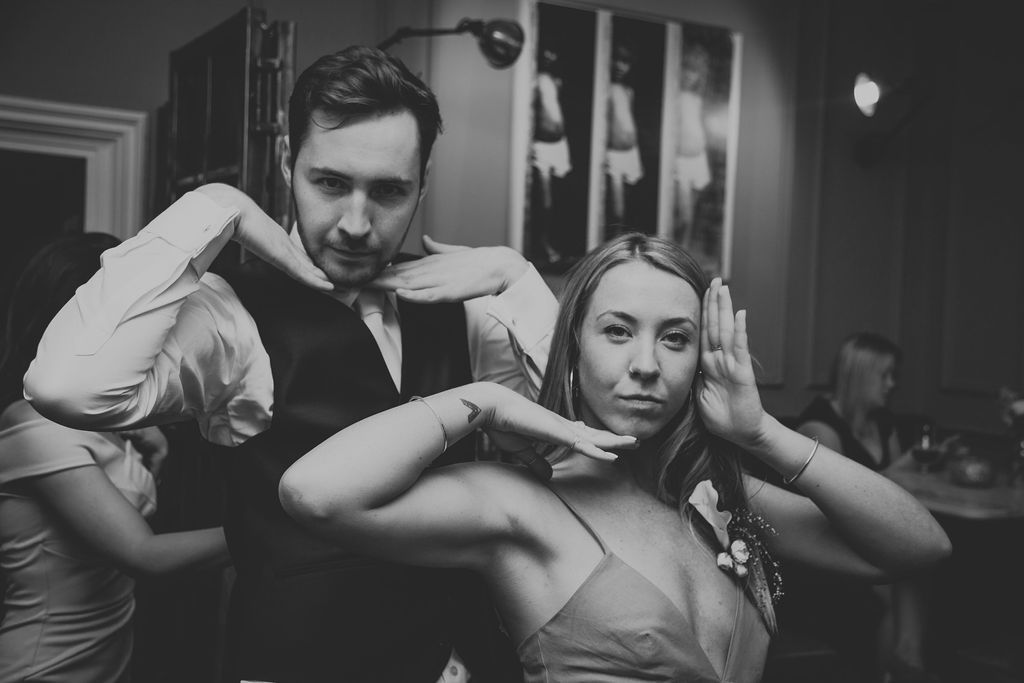 Black and white of dancing