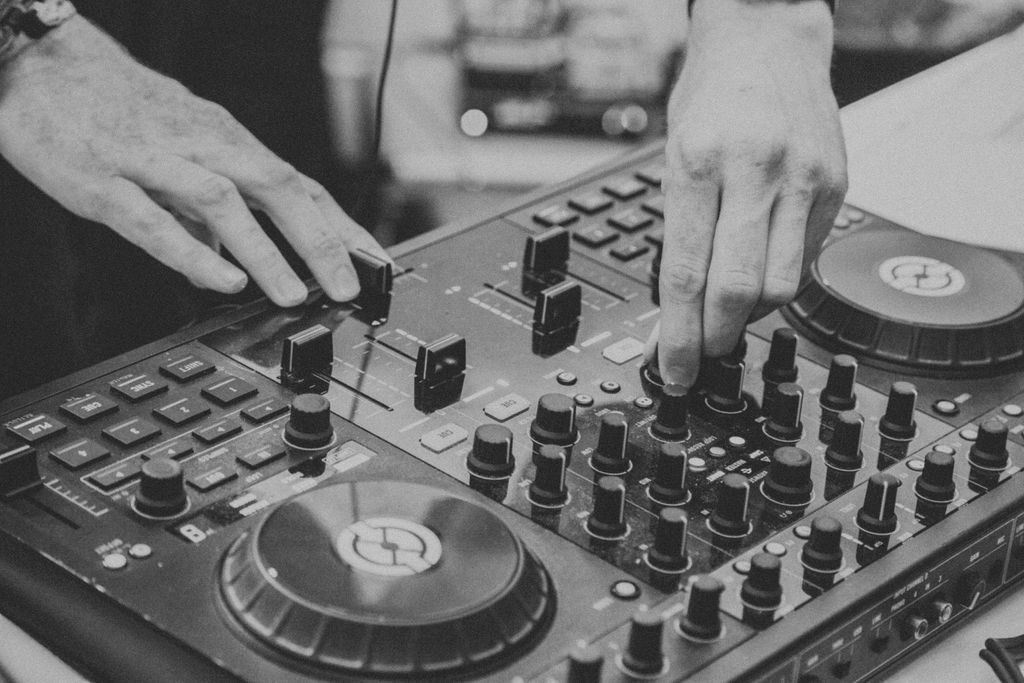 DJ mixing desk