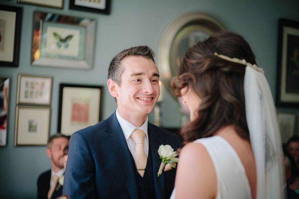 Groom and Bride smiling