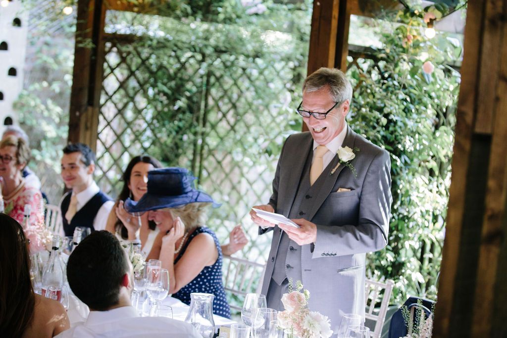 Father of the bride doing his speech