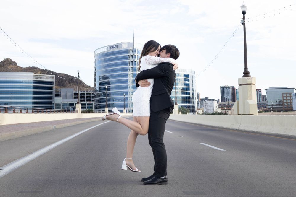 downtown engagement photos