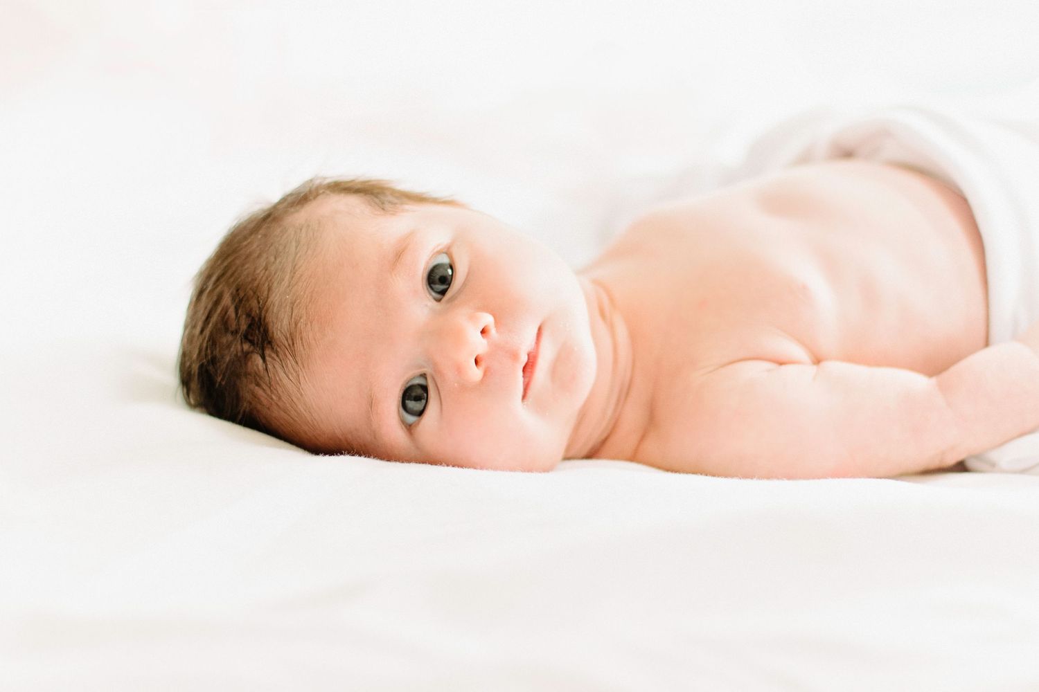 newborn with open eyes