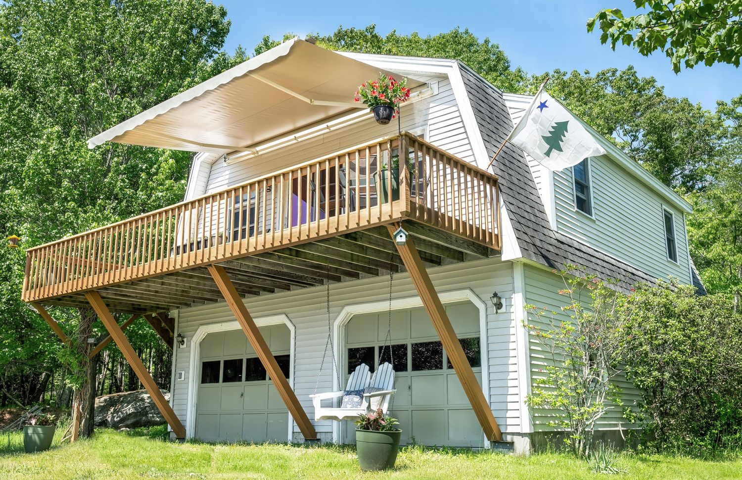The exterior of an Air B and B Property in Jefferson, Maine.