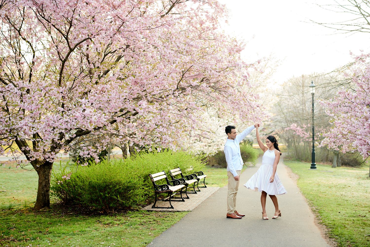 Gricels Photography NJ Engagement Photos Cherry Blossom Newark