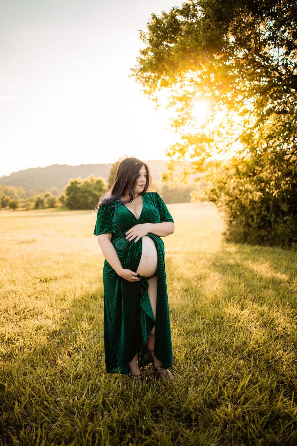 Glowing artistic maternity session for mother in Oak Ridge, TN.