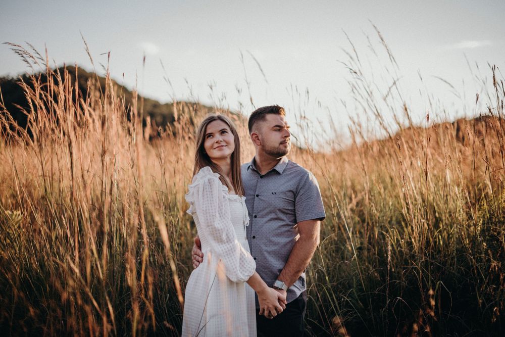 Mountain engagement session at Seven Islands State Birding Park