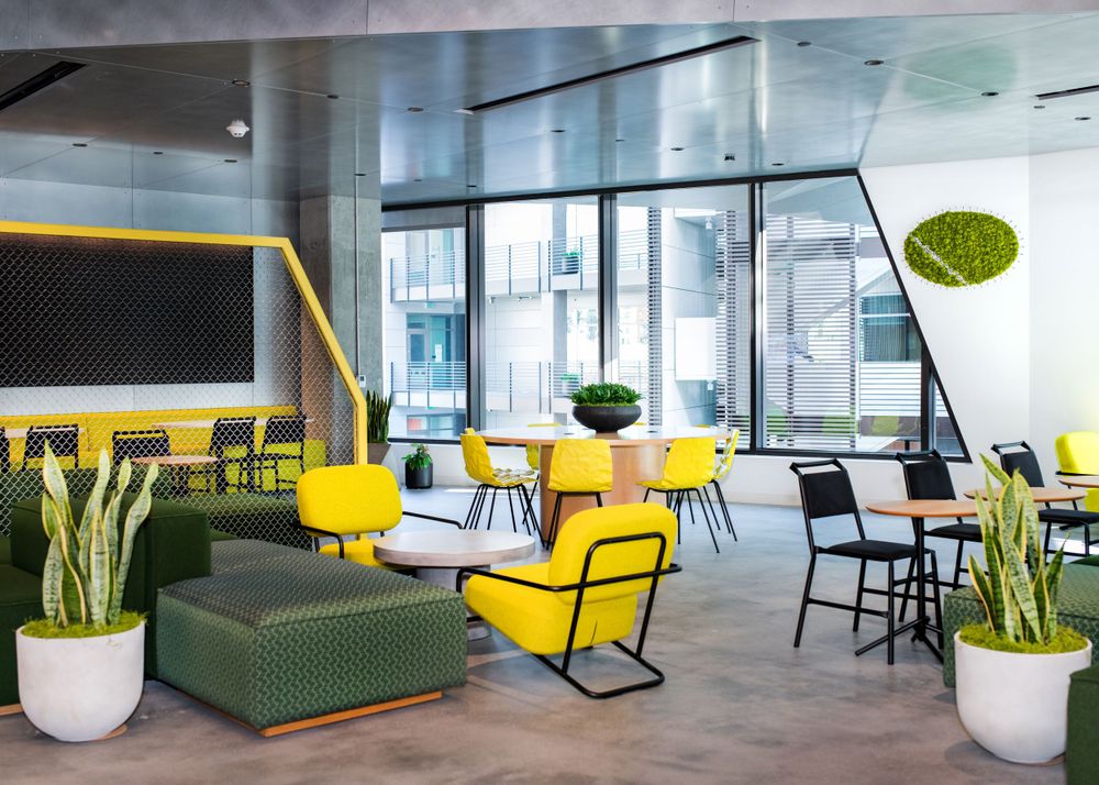 art deco sitting area of corporate netflix office in los angeles ca