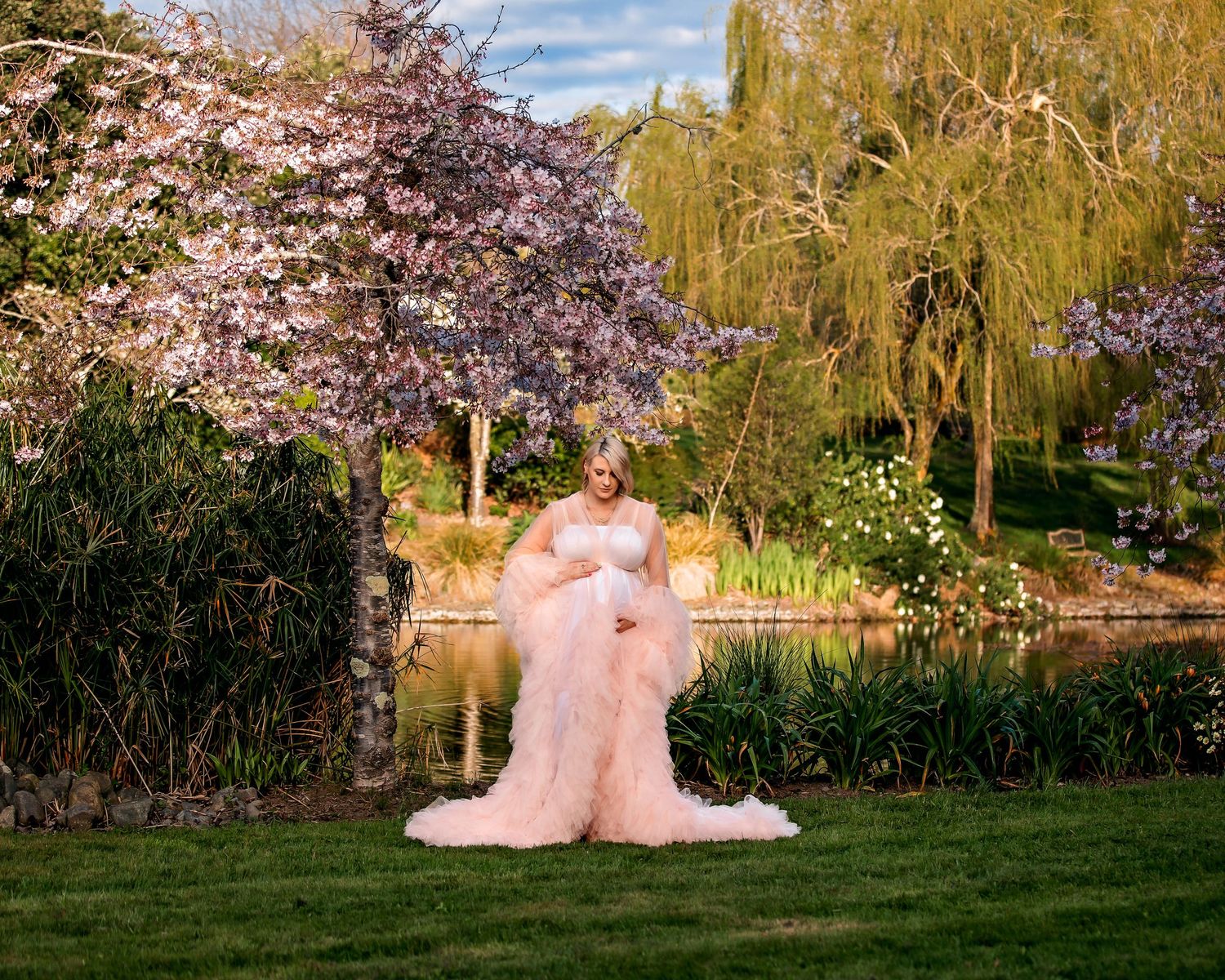 Palmerston North Maternity Photos Cherry Blossoms