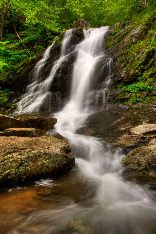 Jones River Falls, Shenandoah National Park, Virginia, Waterfalls with lush greenery