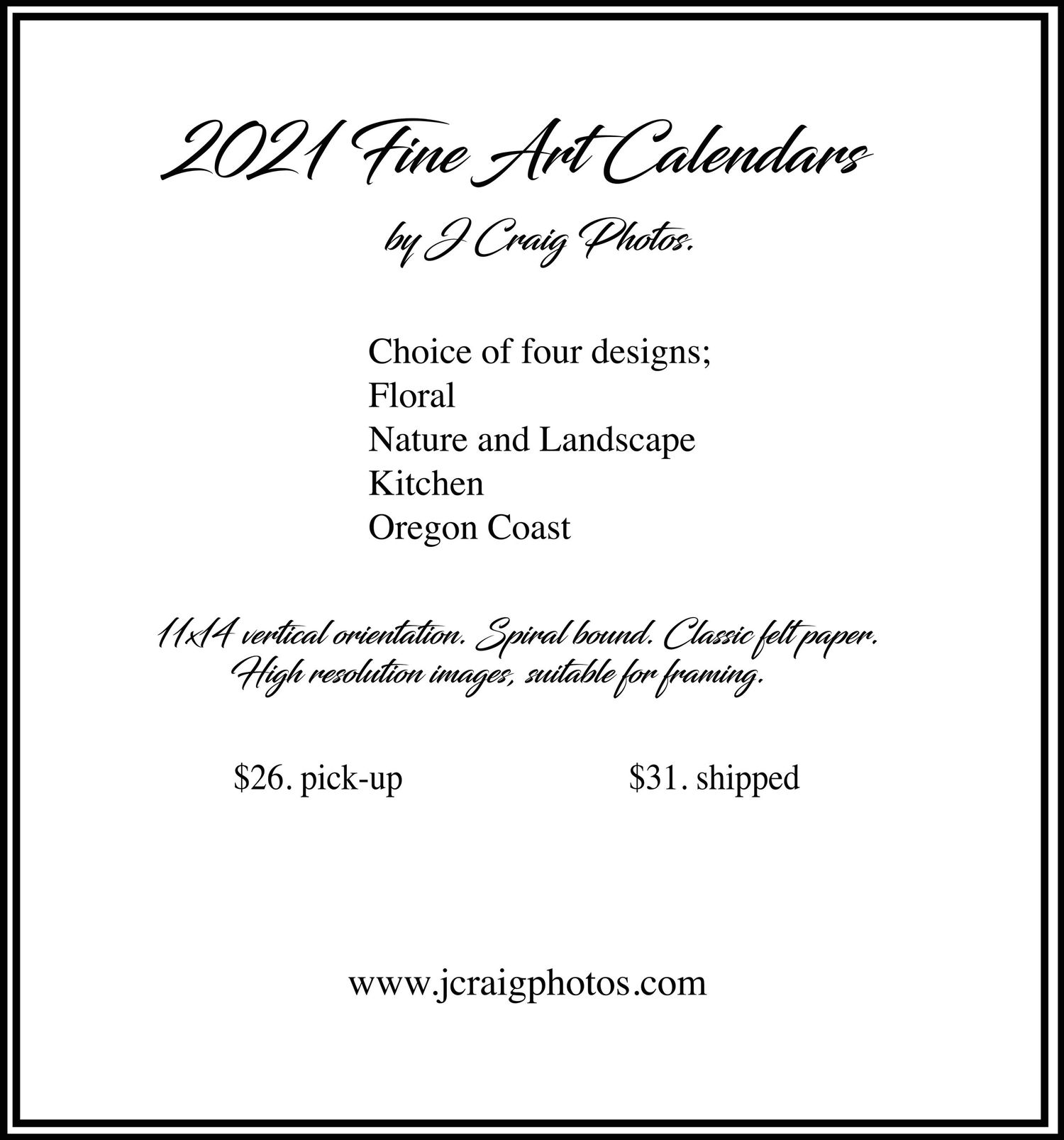 wall art 2021 calendar