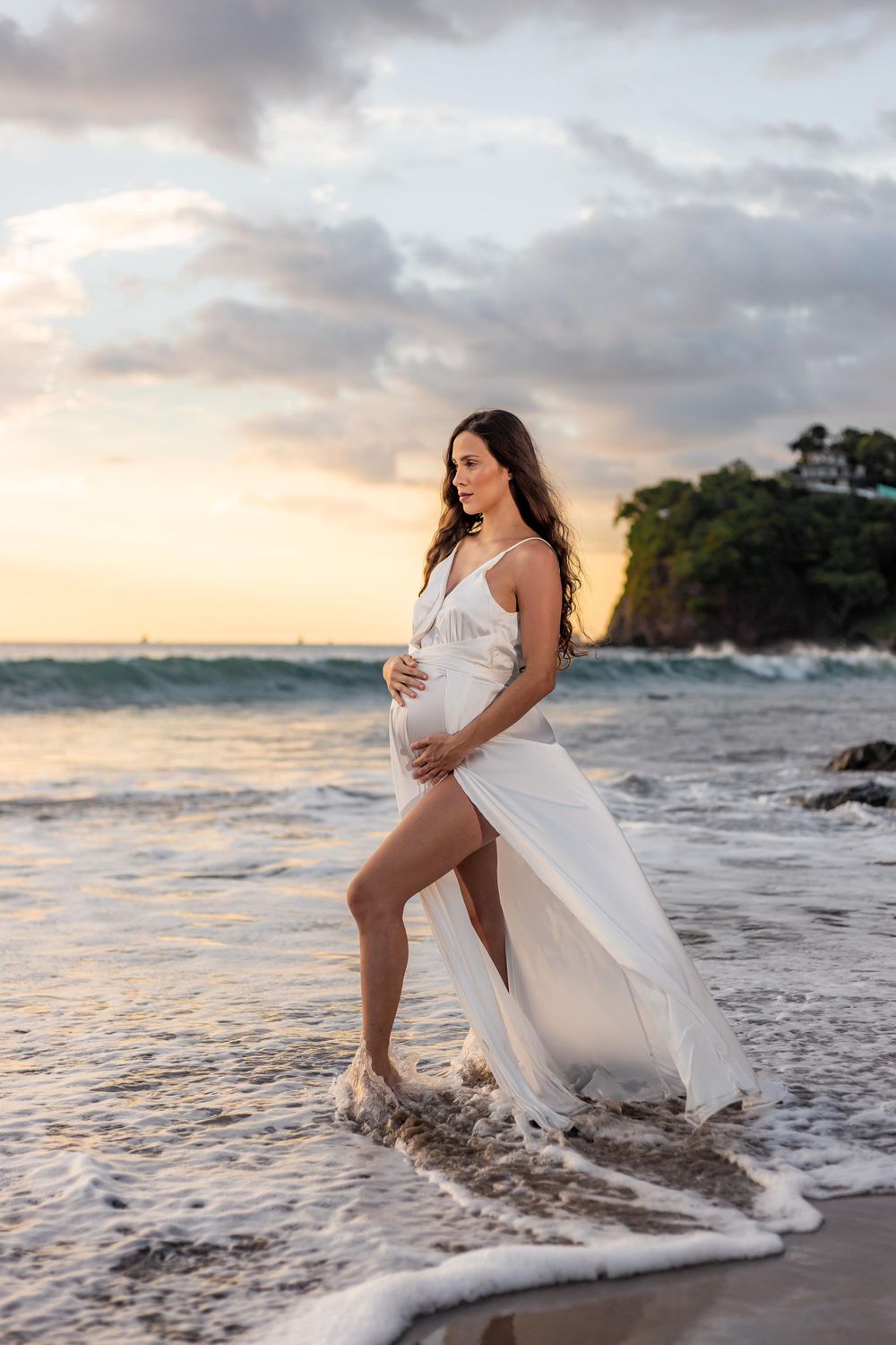 Pregnancy Portrait Sunset Photo Shoot in Flamingo Beach