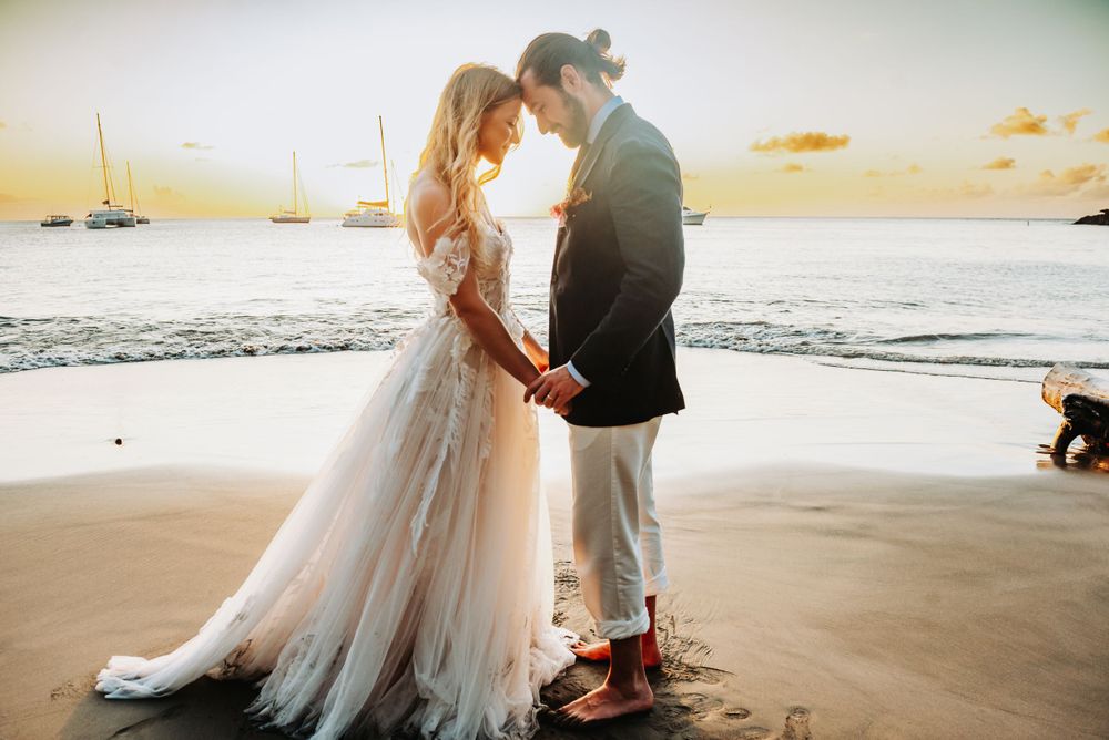 Ti Kaye Resort Sunset Wedding by St. Lucia Photographer.  Alberta Henry Photography.