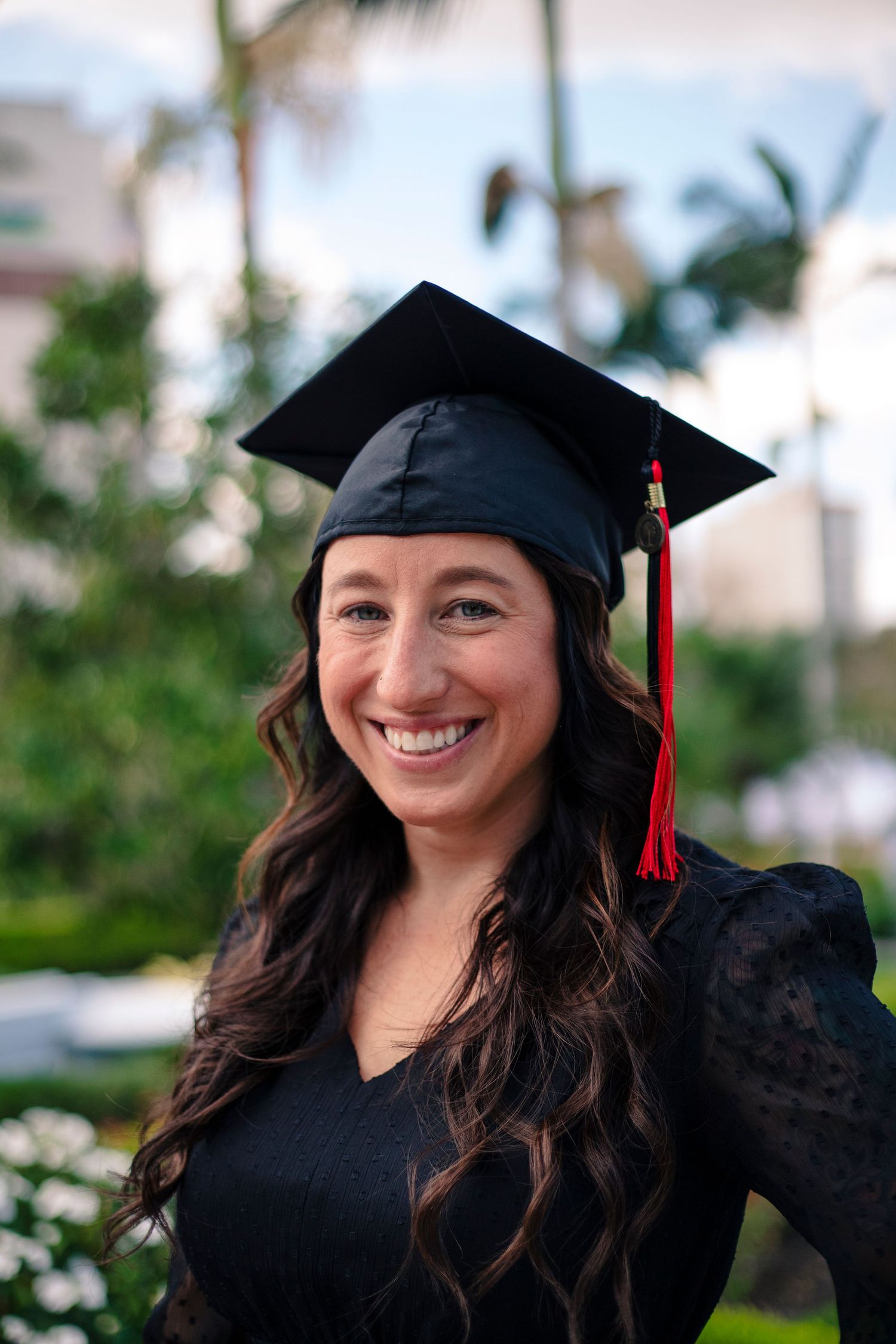 Girl posing for a graduate photo