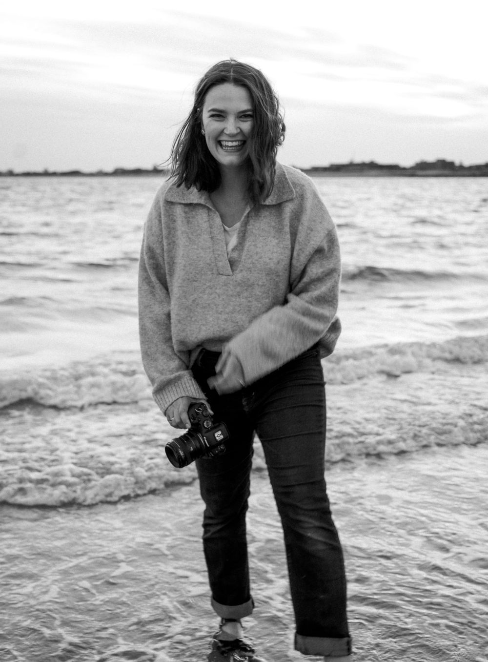 Photographer self portrait on the beach