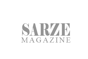 Sarze Magazine logo text in elegant gray typography.